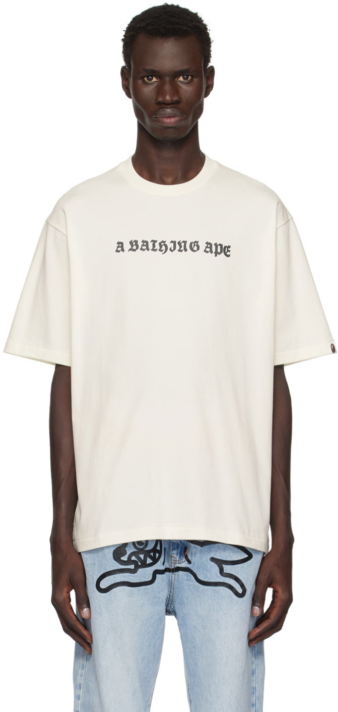 T-shirt BAPE Gothic Logo Relaxed Fit T-shirt Hvid | 001TEK801308M