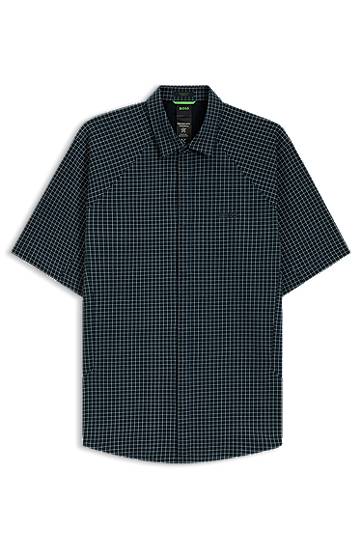 Skjorte BOSS Regular-Fit Knitted Piqué Shirt Mørkeblå | 50544851