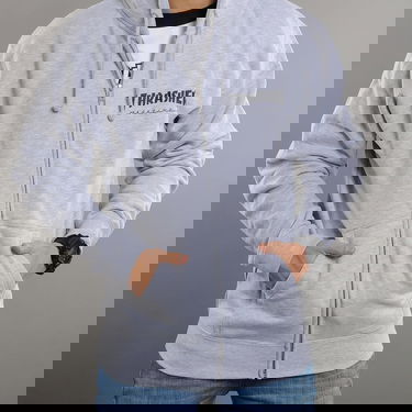 Sweatshirt Thrasher Magazine Logo Zip Hoody Grå | 114123, 3