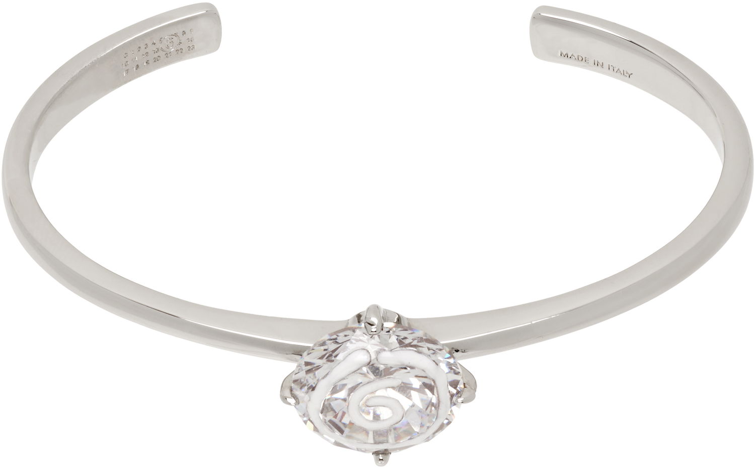 Armbånd Maison Margiela MM6 Maison Margiela Silver & White Enamel Logo Cuff Bracelet Metalisk | SM6UY0101 P8372, 0