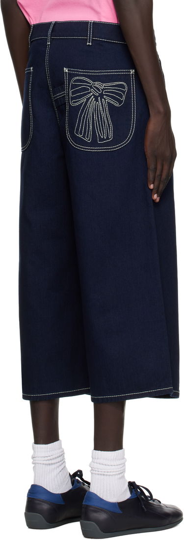 Shorts Acne Studios Acne Studios Embroidered Denim Shorts Mørkeblå | CE0072-, 2