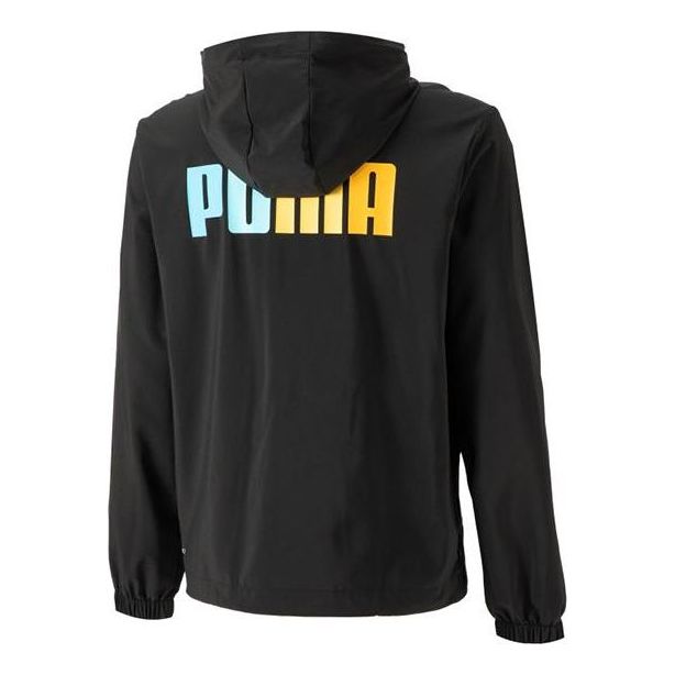 Vindjakke Puma Printed Full Sleeve Hoodie Sort | 678013-01