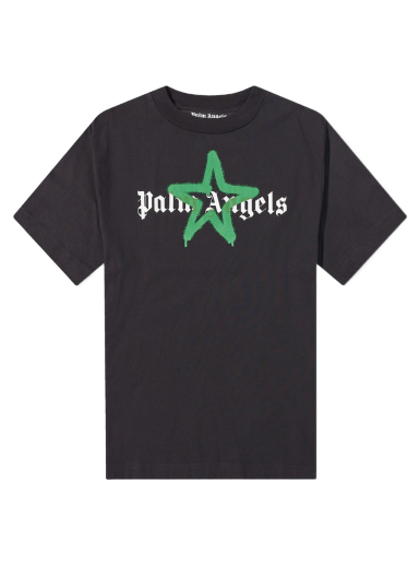 T-shirt Palm Angels Star Sprayed Logo Tee Sort | PMAA001C99JER0241055