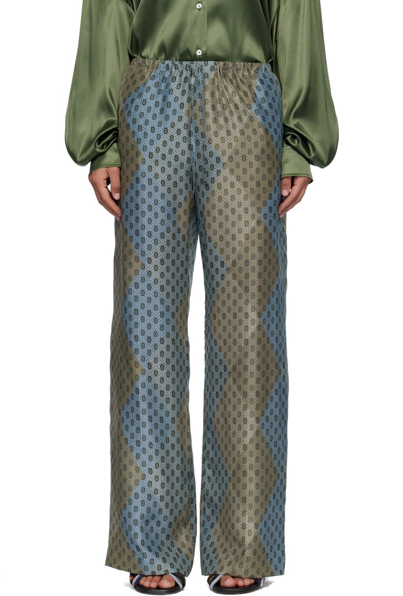 Bukser Dries Van Noten Dries Van Noten Patterned Wide-Leg Elasticated Trousers Flerfarvet | 252-010914-2127