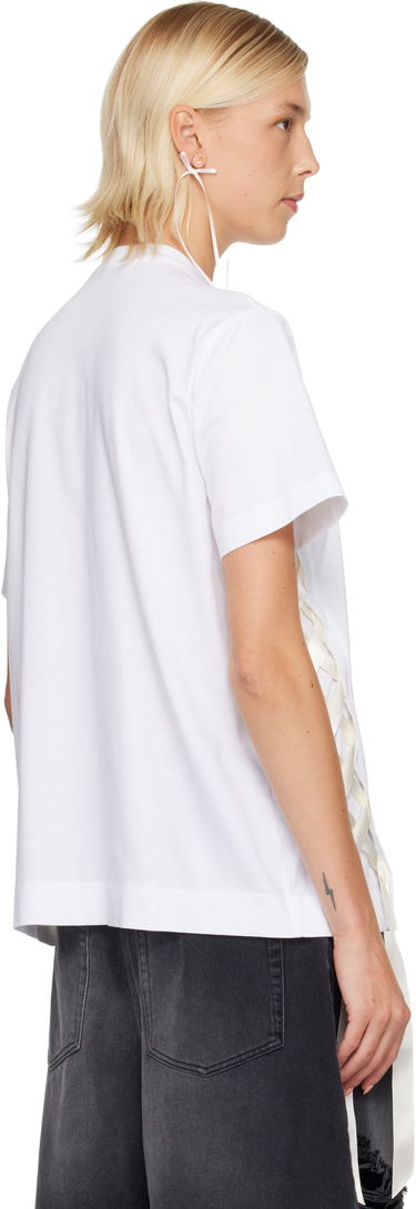 T-shirt Simone Rocha Simone Rocha Unraveling Ribbon T-shirt Hvid | 5368 0553, 2