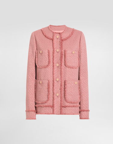 Jakke Dolce & Gabbana Dolce & Gabbana Single-Breasted Raschel Tweed Jacket Lyserød | F29TPTHUMUAF0473, 0