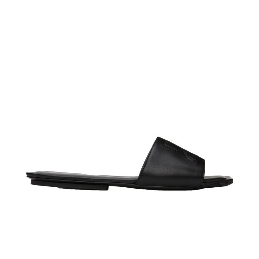 Sneakers og sko Courrèges 'AC' Leather Slide Sandals Sort | 124SSD003CR0052