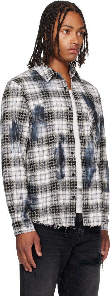 Skjorte AMIRI MA Quad Bleach Distressed Plaid Flannel Shirt Flerfarvet | AMSTFL1014, 4