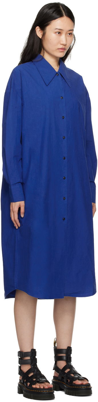 Skjorte YMC YMC Judy Midi Shirt Dress Blå | Q1WAD, 1