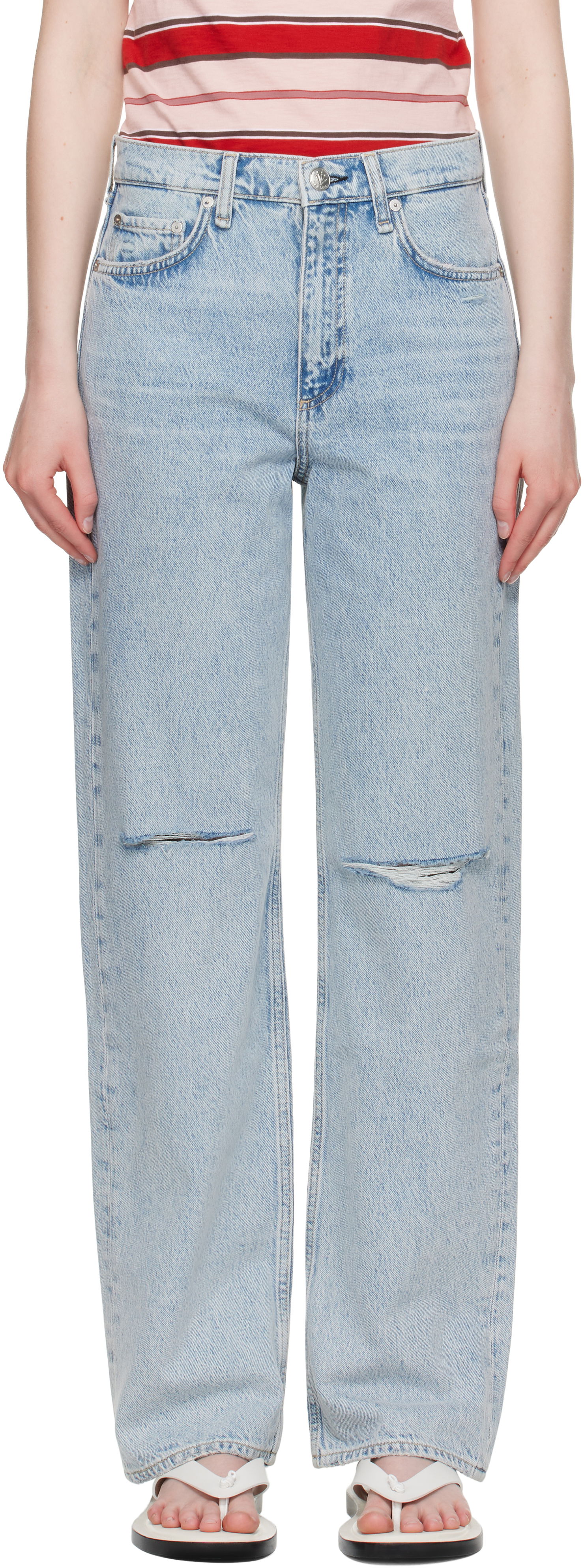 Jeans rag & bone rag & bone Shea Relaxed High Rise Jeans Blå | WDD25P1006RGCH, 0