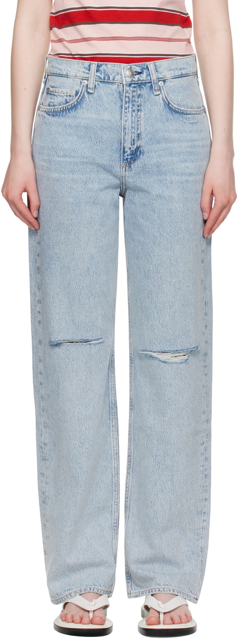 Jeans rag & bone rag & bone Shea Relaxed High Rise Jeans Blå | WDD25P1006RGCH