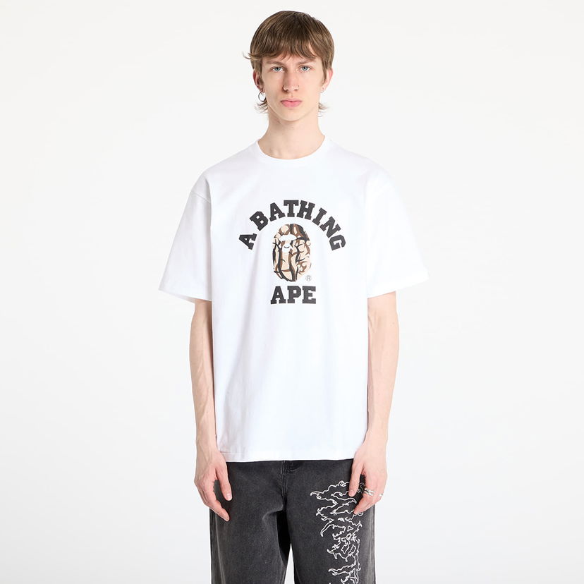 T-shirt BAPE A BATHING APE Trial Camo College Tee Hvid | 001TEL301033MWHA