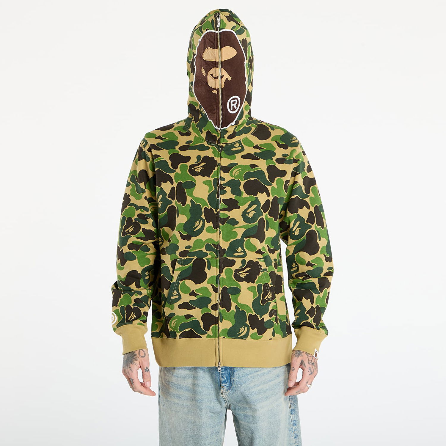 Sweatshirt BAPE Abc Camo 2Nd Ape Full Zip Hoodie Flerfarvet | 001ZPL801006MGRN, 1