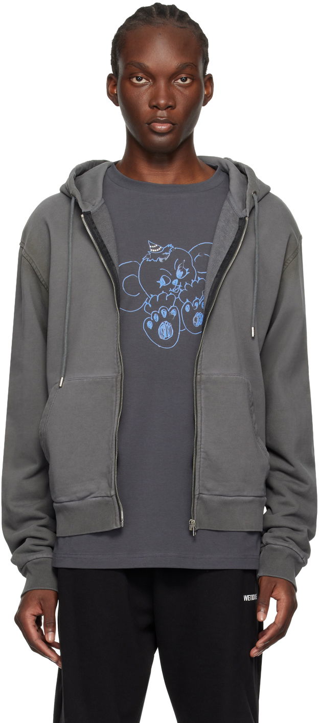 Sweatshirt We11done Zip Hoodie Grå | WD-TJ2-24-812-U-CH