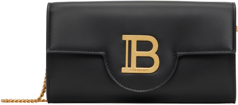 Tegnebog Balmain Balmain B-Buzz Leather Wallet on Chain Sort | DN1ON197LAVE