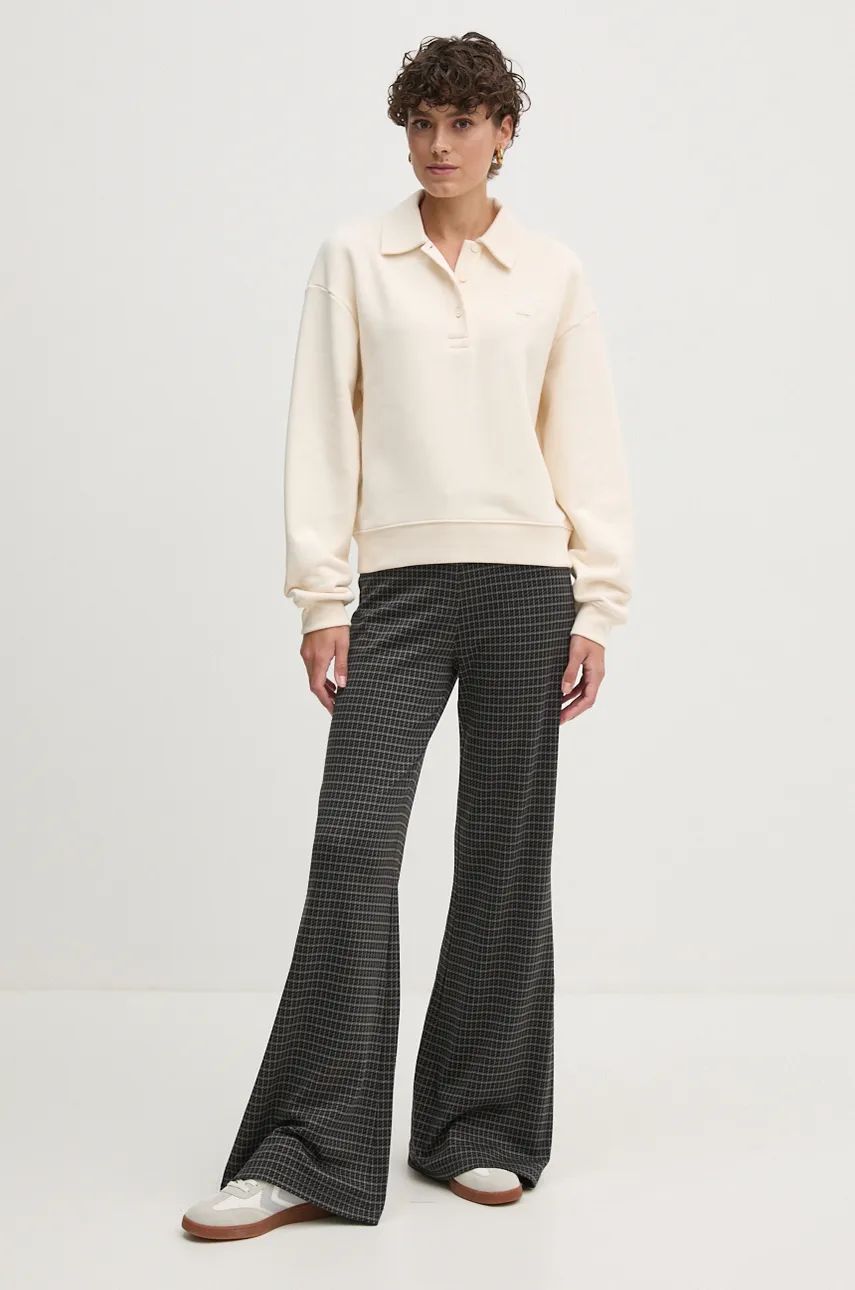 Sweatshirt Lacoste Women's Beige Polo Neck Sweatshirt Beige | SF2641, 1