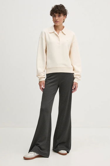 Sweatshirt Lacoste Women's Beige Polo Neck Sweatshirt Beige | SF2641, 1