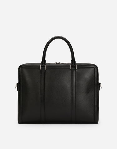 Rejsetaske Dolce & Gabbana Dolce & Gabbana Calfskin Briefcase Sort | BM2321AV95680999, 3