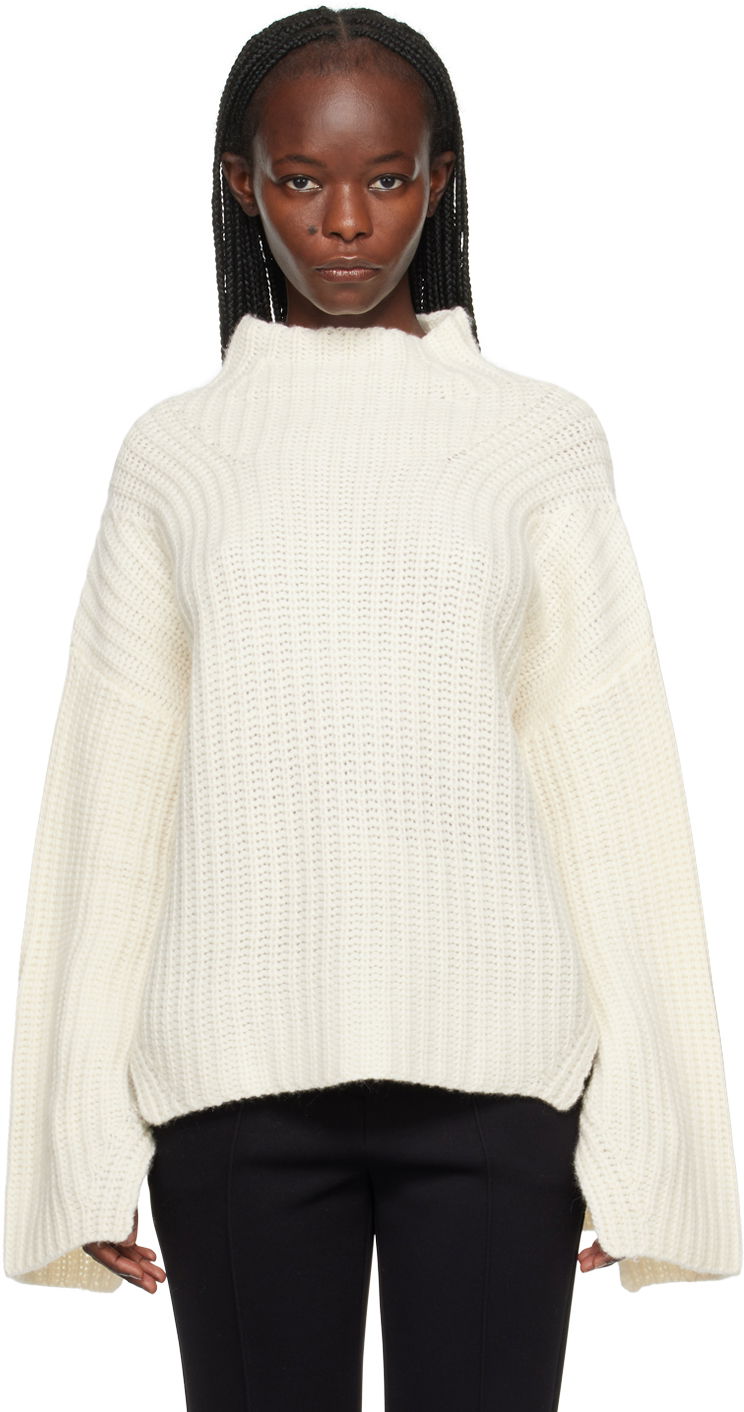 Sweater Loulou de Saison Loulou de Saison Bera Turtleneck Sweater Hvid | BERA