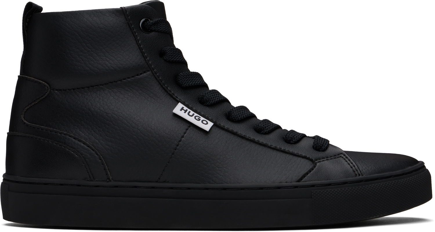 Tøj BOSS Hugo Grained Faux-Leather High-Top Sort | 50536984, 0