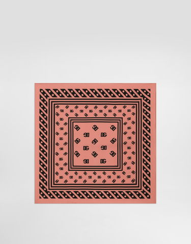 Tørklæde Dolce & Gabbana Dolce & Gabbana Silk Twill Square Scarf with DG Logo Print Lyserød | FN093RGDB7YH2VAN, 0