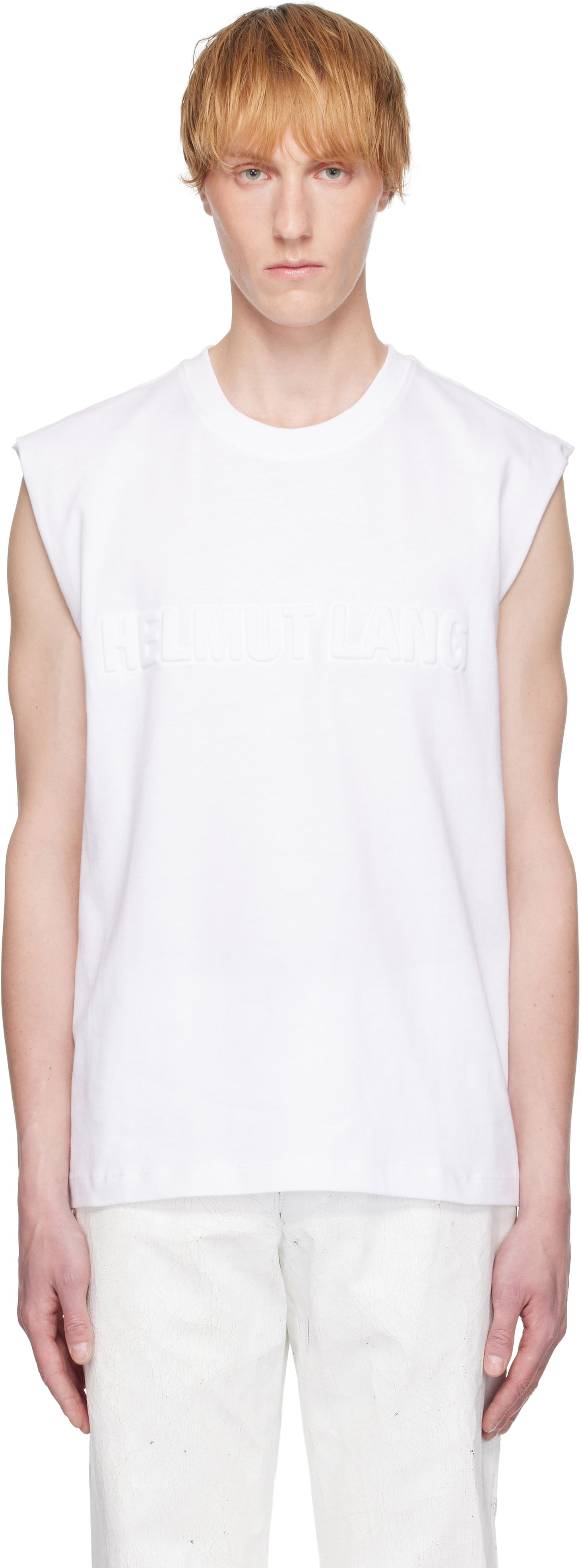 Tanktop Helmut Lang Helmut Lang Embossed Logo Tank Top Hvid | P01HM502, 0