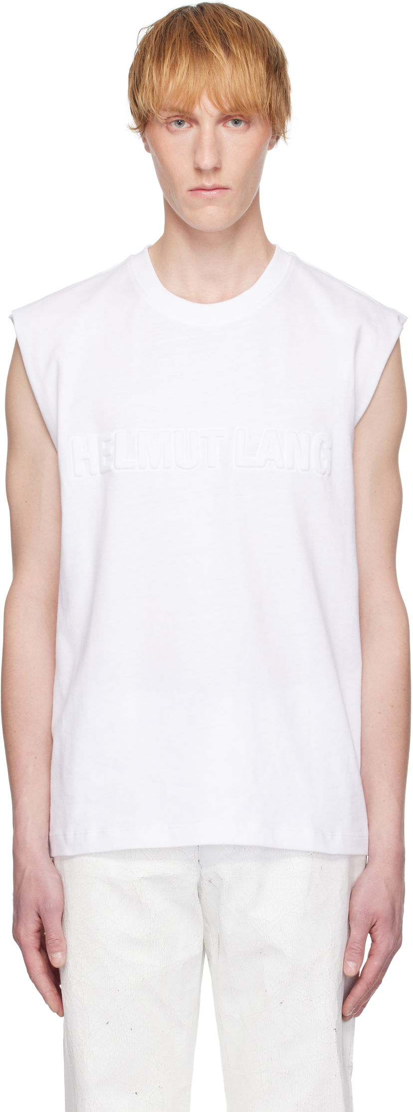 Tanktop Helmut Lang Helmut Lang Embossed Logo Tank Top Hvid | P01HM502