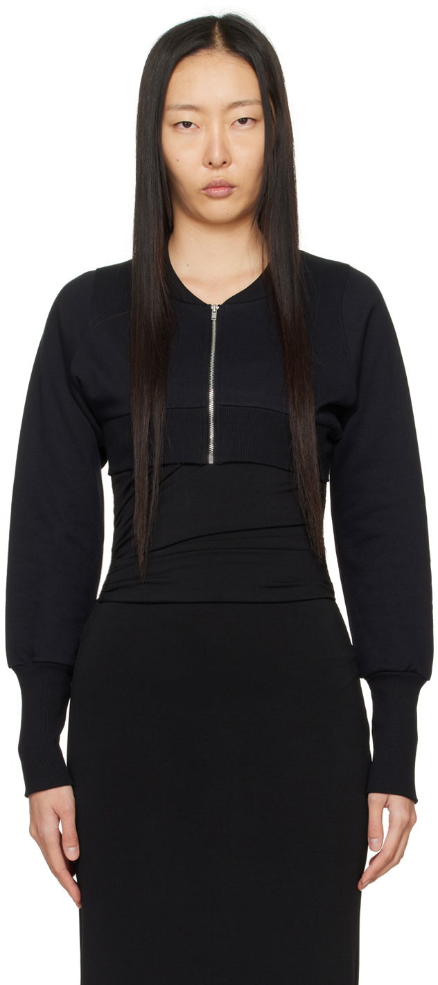 Sweater Miaou Miaou Lana Cropped Sweatshirt Sort | 8016FTBLK