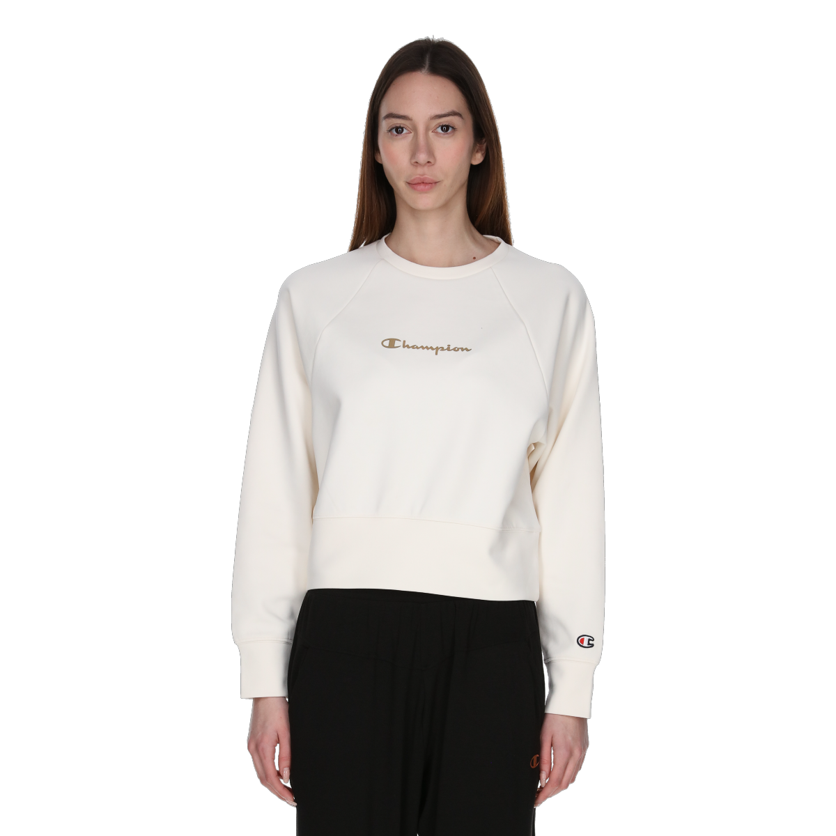 Sweatshirt Champion Cropped Raglan Crewneck Sweatshirt Beige | 118248-WW001, 0