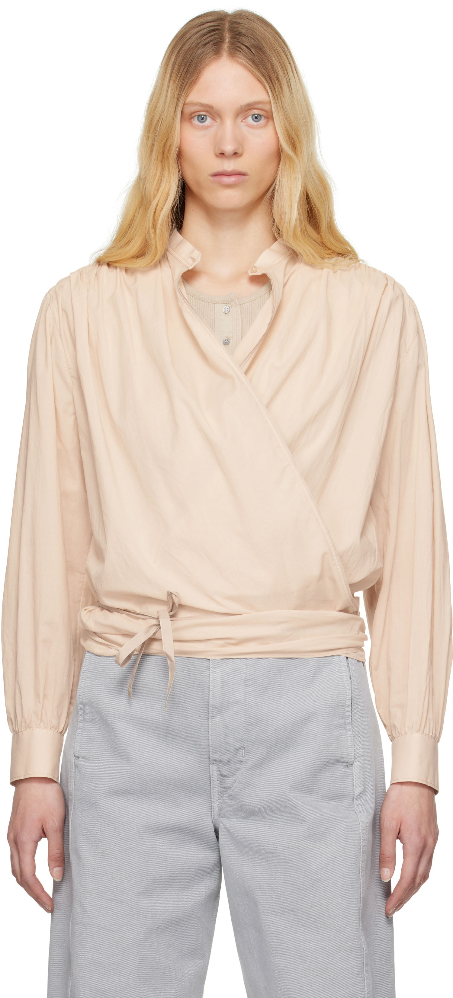 Skjorte LEMAIRE Lemaire Wrap Blouse Beige | TO1333 LF1389, 0