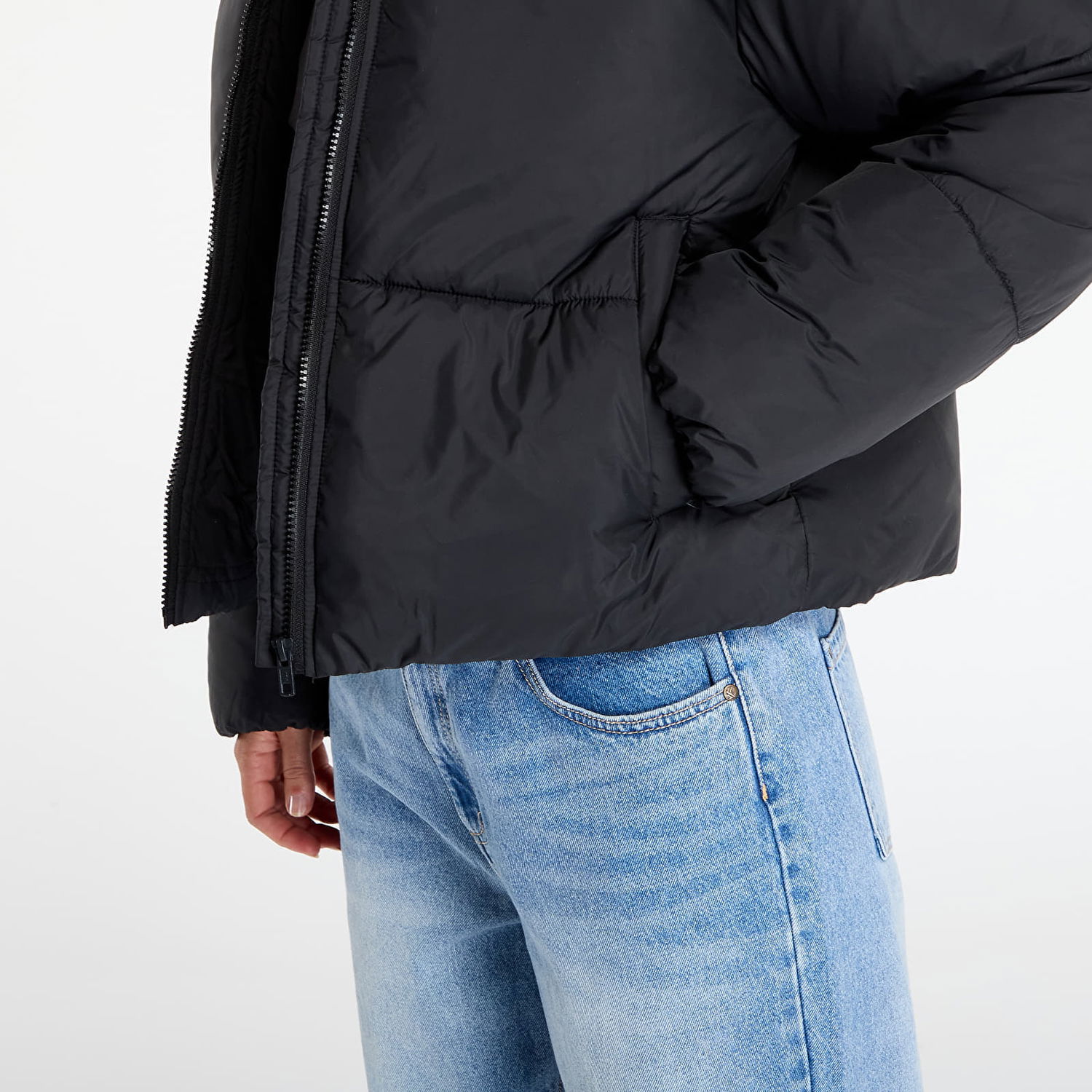 Puffer jakke Urban Classics Hooded Collar Puffer Jacket Sort | TB7797-00007, 1