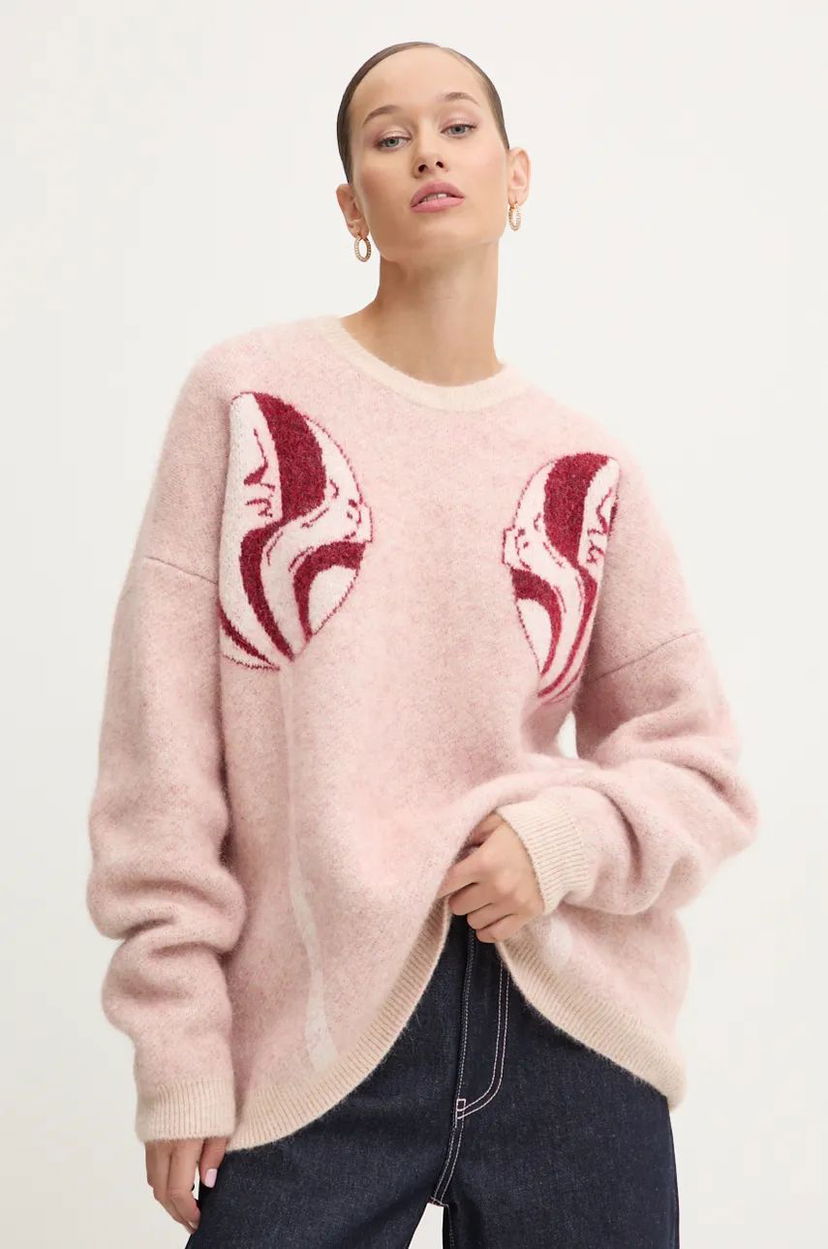 Sweater Fiorucci Fiorucci Warm Knitted Sweater Lyserød | U01FMKSW255KN11MU01
