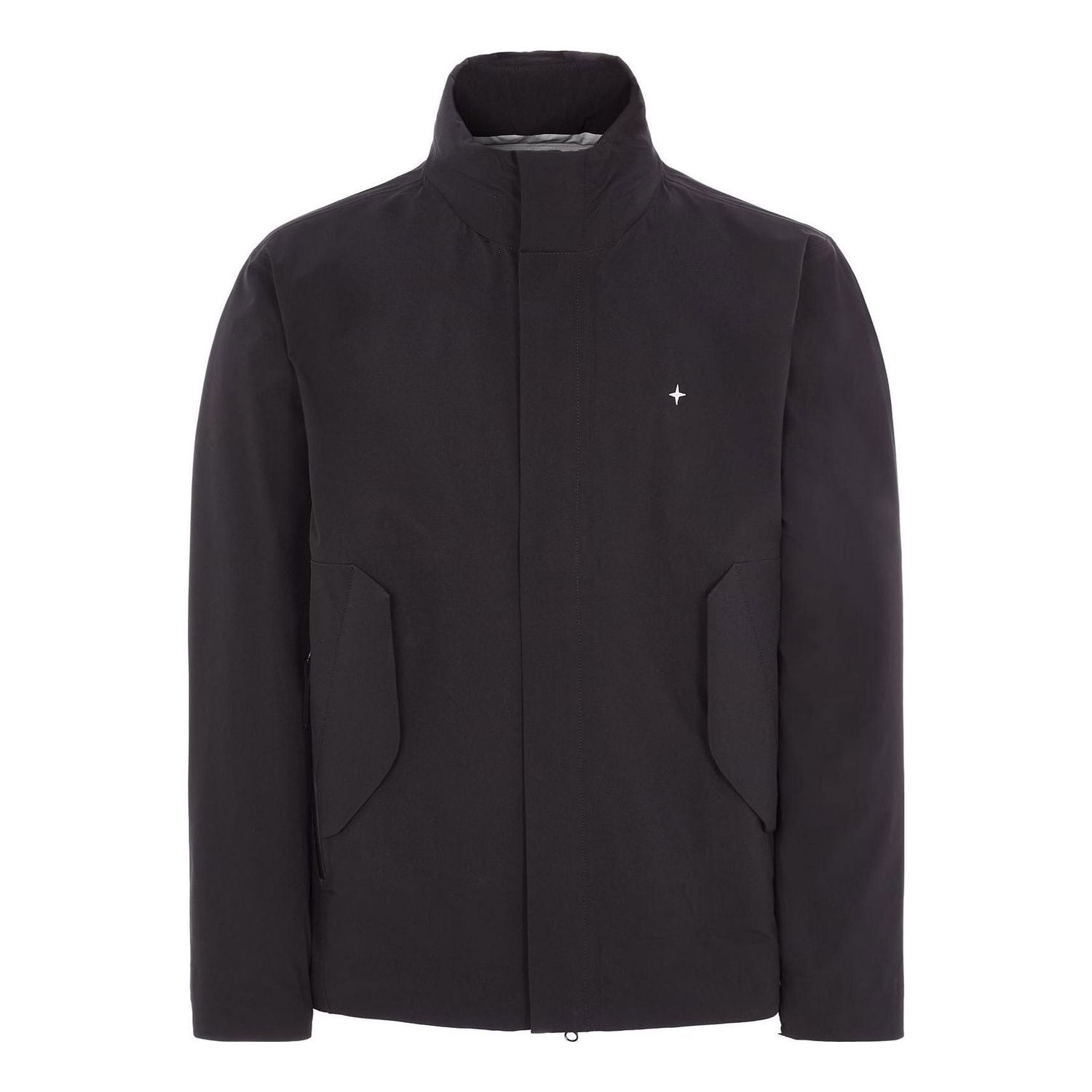 Vindjakke Stone Island Logo Embroidered High-Neck Jacket Sort | 7815417G2-V0029, 0