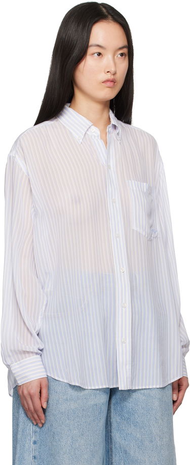 Skjorte Alexander Wang Alexander Wang Oversize Silk Chiffon Shirt Hvid | 1WC2251012, 1