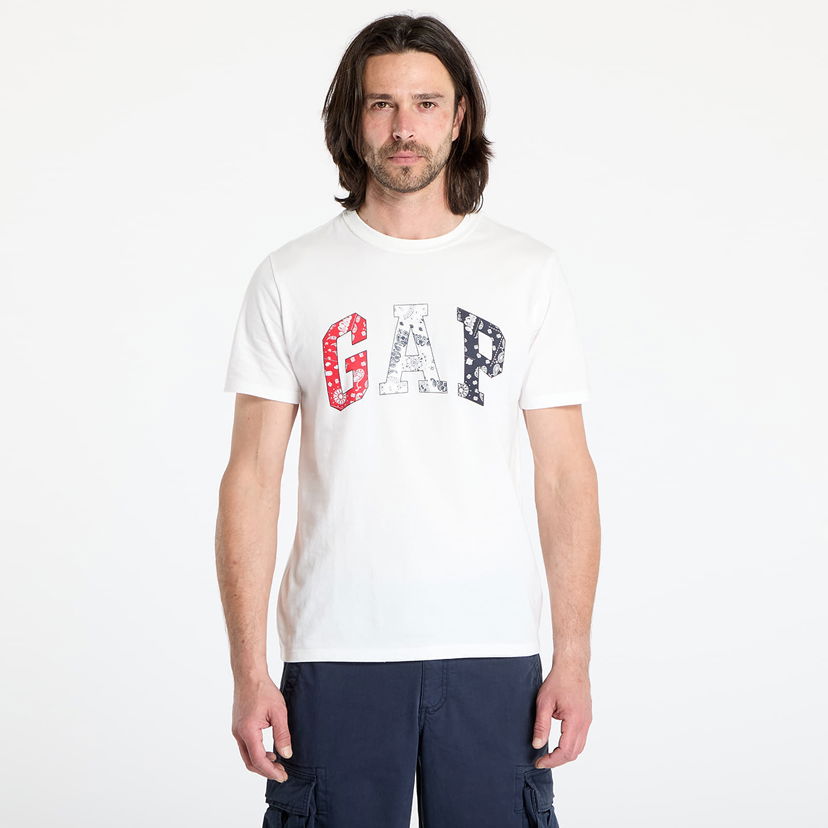 T-shirt GAP GAP Soft Americana Logo Everyday T-Shirt Hvid | 768076-00
