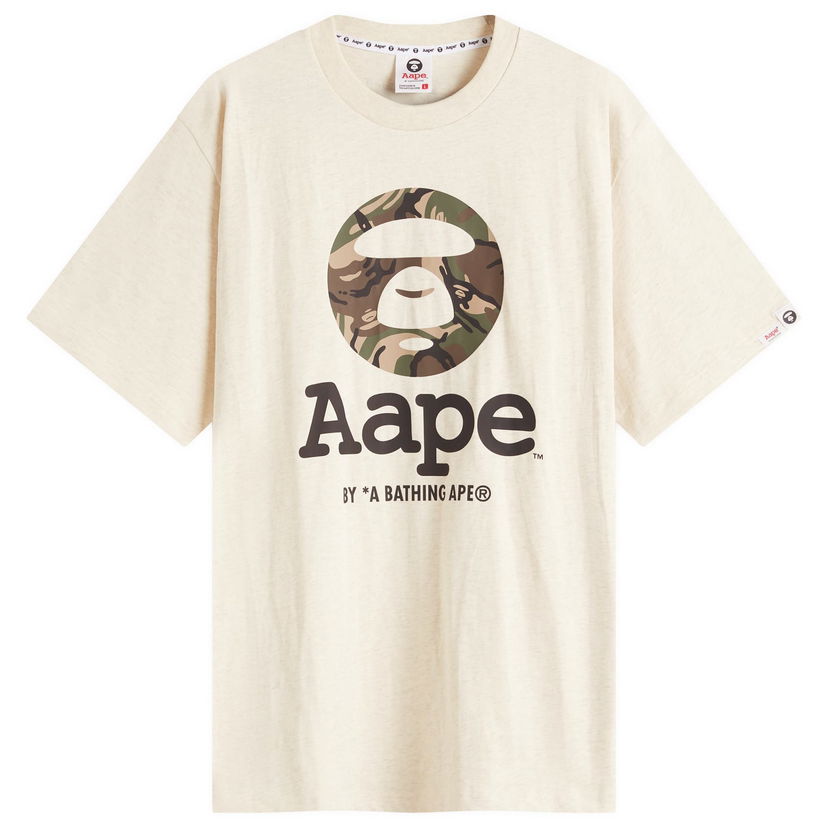 T-shirt AAPE by A Bathing Ape AAPE OG Moonface GRZ Camo T-Shirt, Size Large Beige | AAPTEM1640XA-BG2