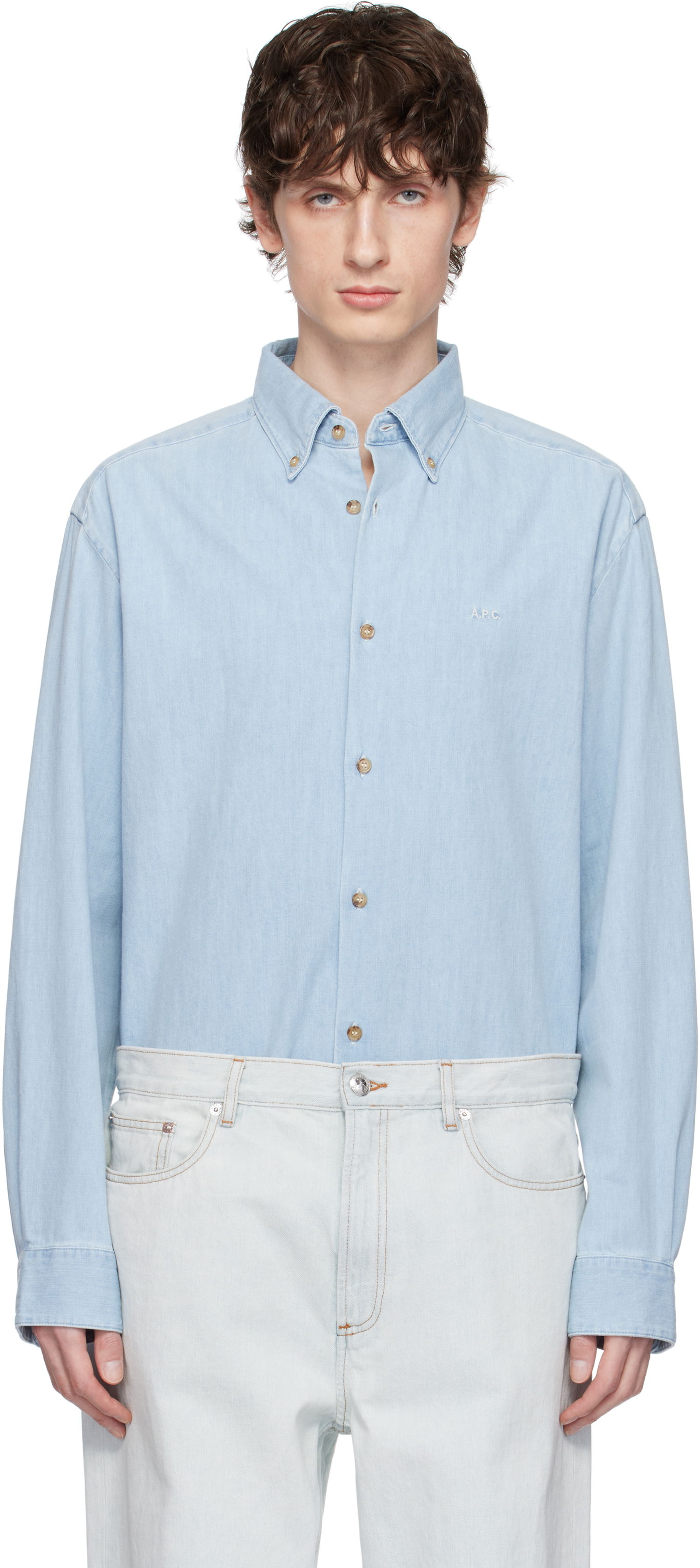 Skjorte A.P.C. A.P.C. Mathias Denim Shirt Blå | COGXX-H12586, 0