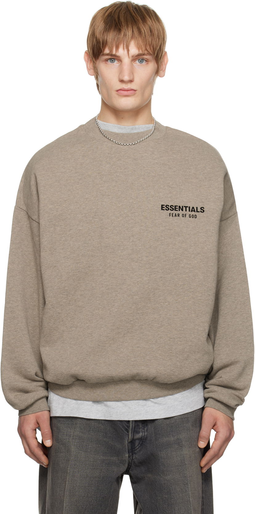 Sweater Fear of God Fear of God ESSENTIALS Fleece Crewneck Sweatshirt Brun | 192HO246269F