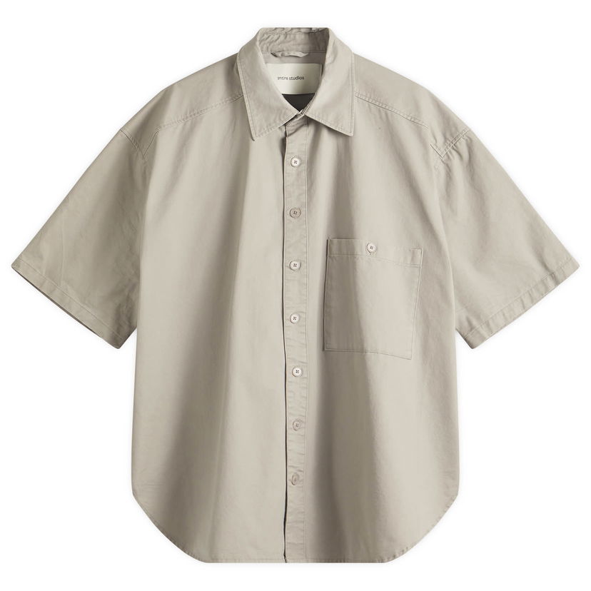 Skjorte Entire Studios Entire Studios Duper Short Sleeve Shirt, Size Small Beige | ESU-S25-2006-DO