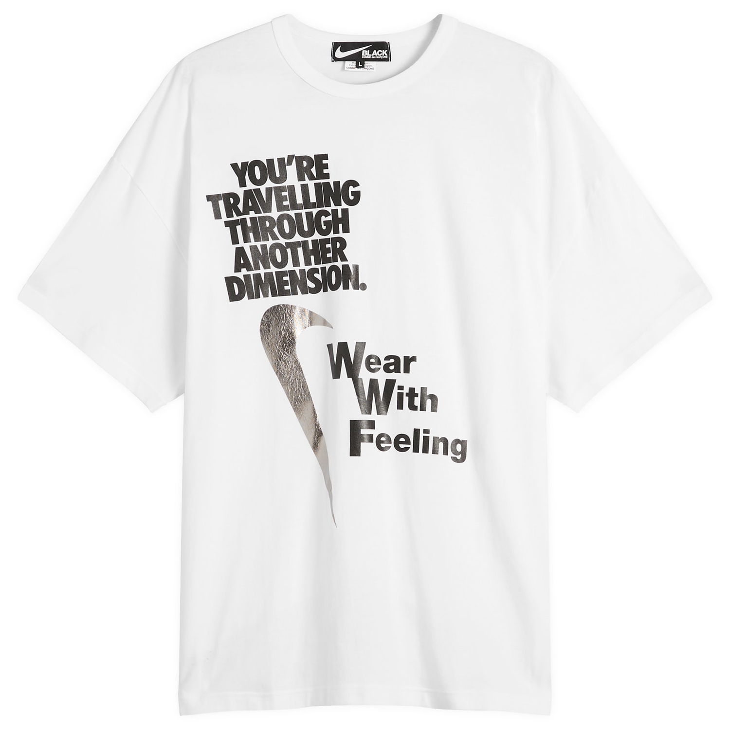 T-shirt Comme des Garçons CDG Black x Nike T-Shirt, Size L Hvid | 1P-T101-W25-2, 1