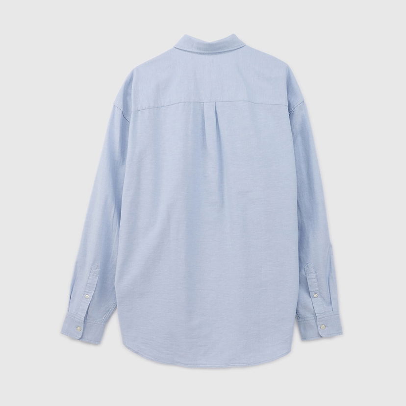Skjorte GAP Longsleeve Standard-Fit Oxford Logo Shirt Light Blue Blå | 887258-00