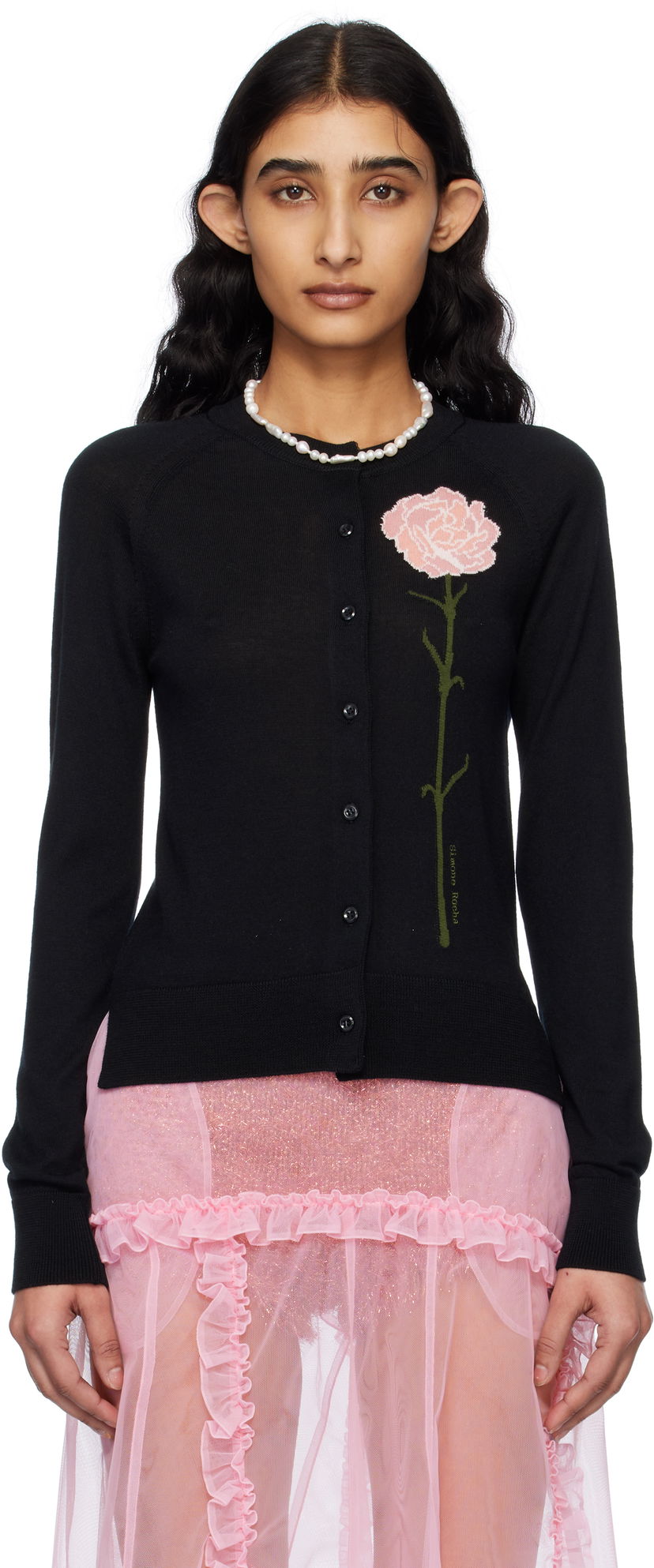 Sweater Simone Rocha Simone Rocha Carnation Cardigan Sort | KMK17 0647