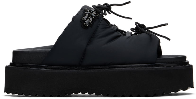 Tilbehør Simone Rocha Simone Rocha Platform Ghillie Sandals Sort | SLD50B 0798