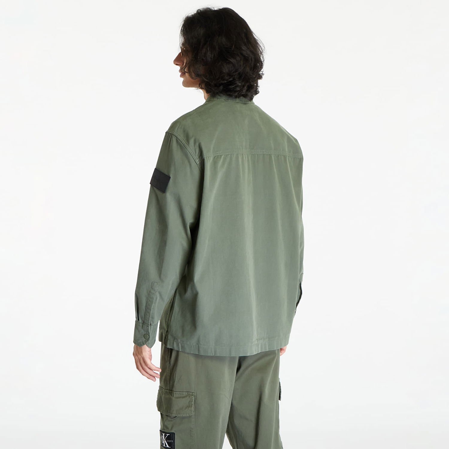 Skjorte CALVIN KLEIN Jeans Topstitch Woven Shirt Green Grøn | J30J323968 LLP, 1