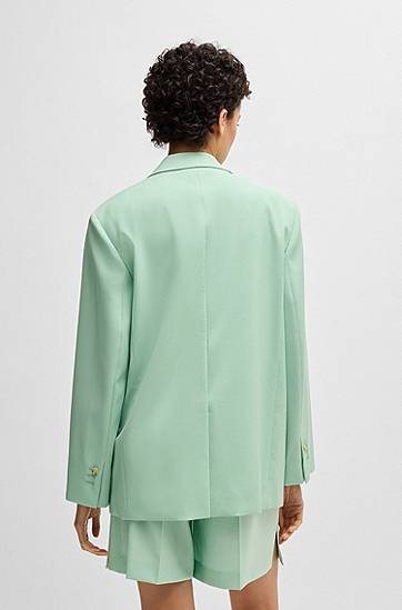 Jakke BOSS Oversized Virgin Wool Blazer Grøn | 50537387, 1