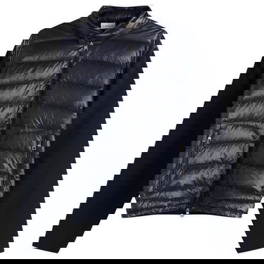Puffer jakke Moncler Men's Extrafine Wool Cardigan Hybrid Jacket, Size Large Mørkeblå | 9B000-16-M1131-776, 0