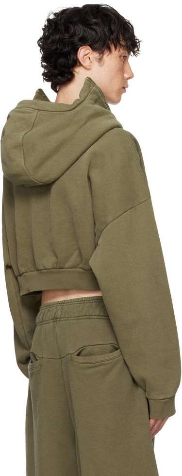 Sweatshirt Entire Studios Entire Studios Cropped Full-Zip Hoodie Grøn | ES2156MI, 2