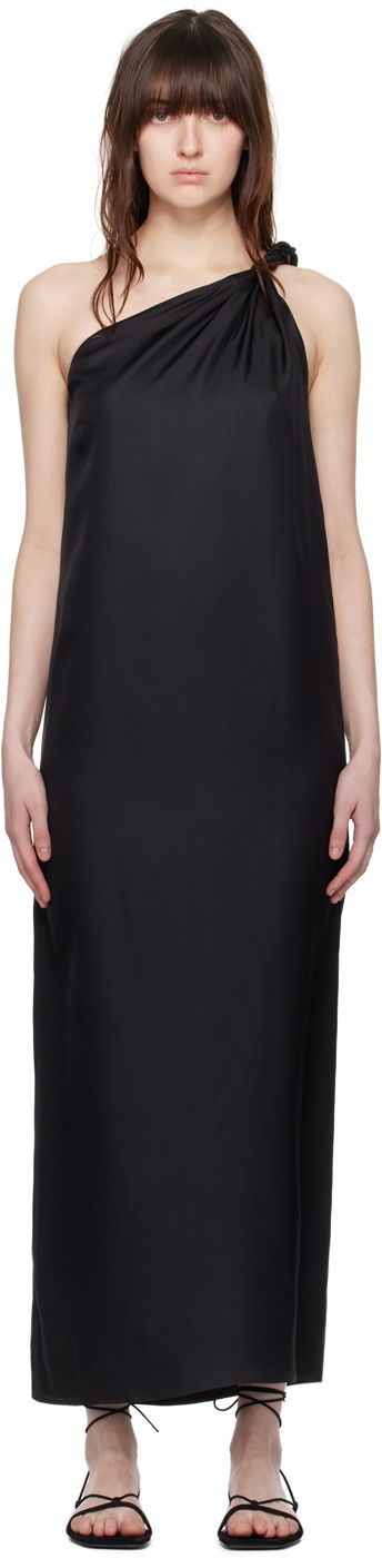 Kjole Loulou de Saison Loulou de Saison Adela One-Shoulder Maxi Dress Sort | ADELA