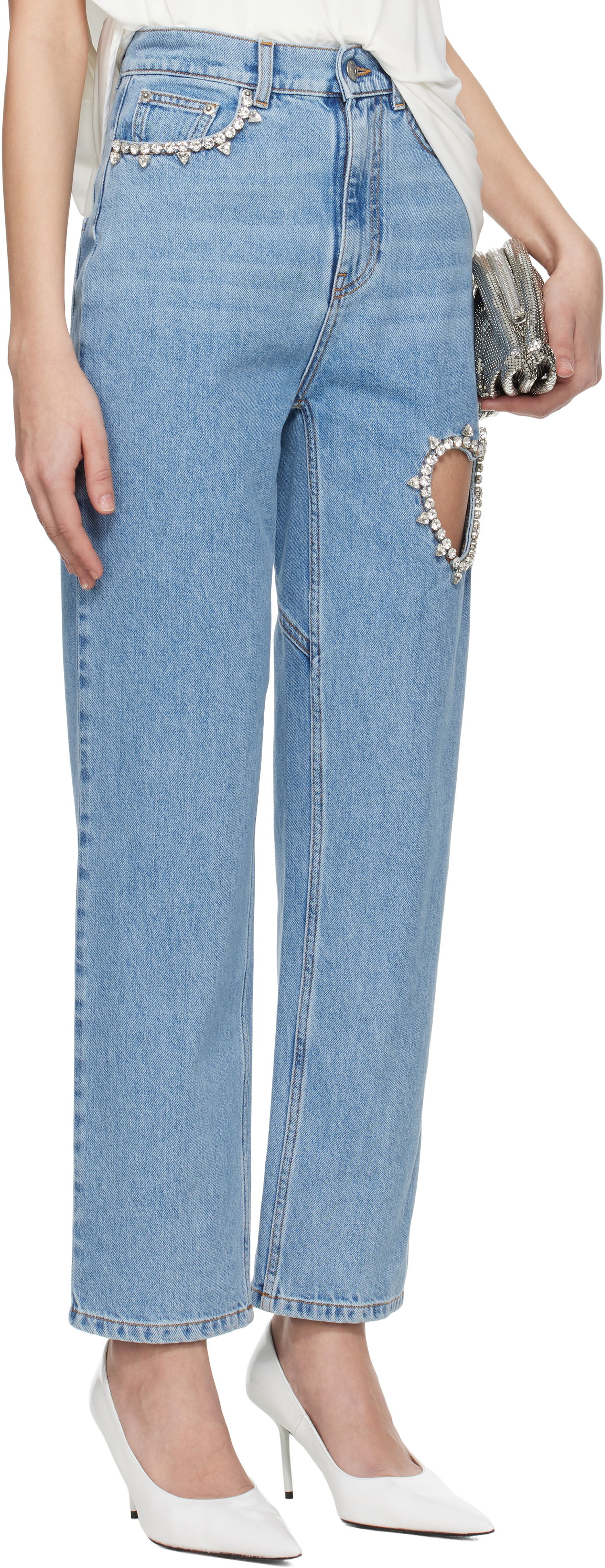 Jeans Area AREA Crystal Heart Cutout Jeans Blå | 0000PA0069DE01, 1