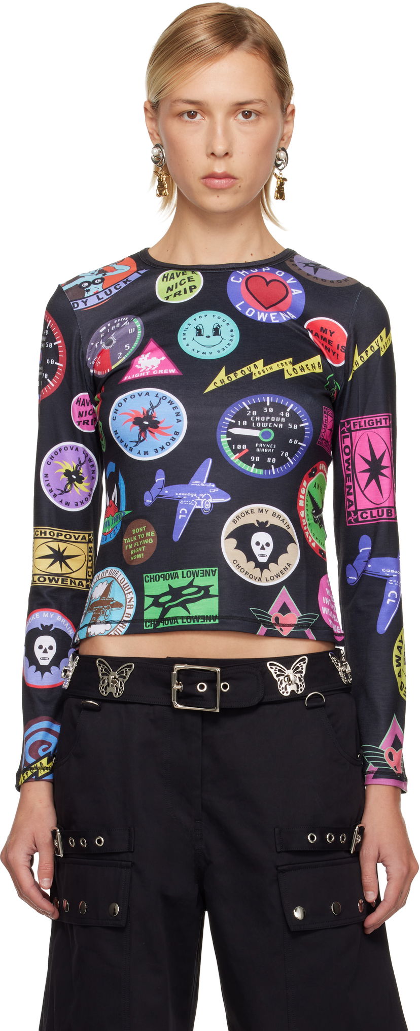 T-shirt Chopova Lowena Chopova Lowena Patch Print Fitted Jersey T-shirt Flerfarvet | 2412